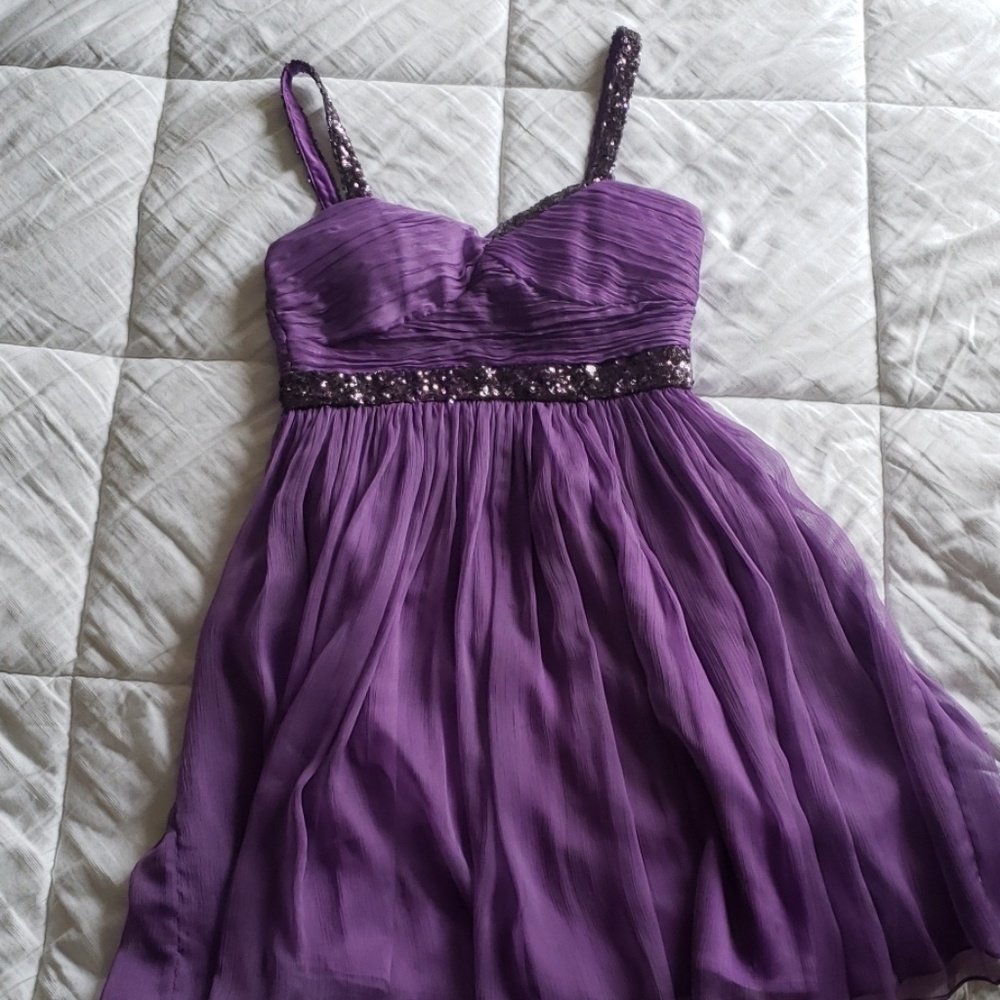 Purple sequins homecoming dress lightly worn